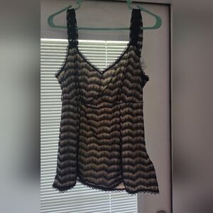 NY Collection Black and Nude Y2K Tank Top